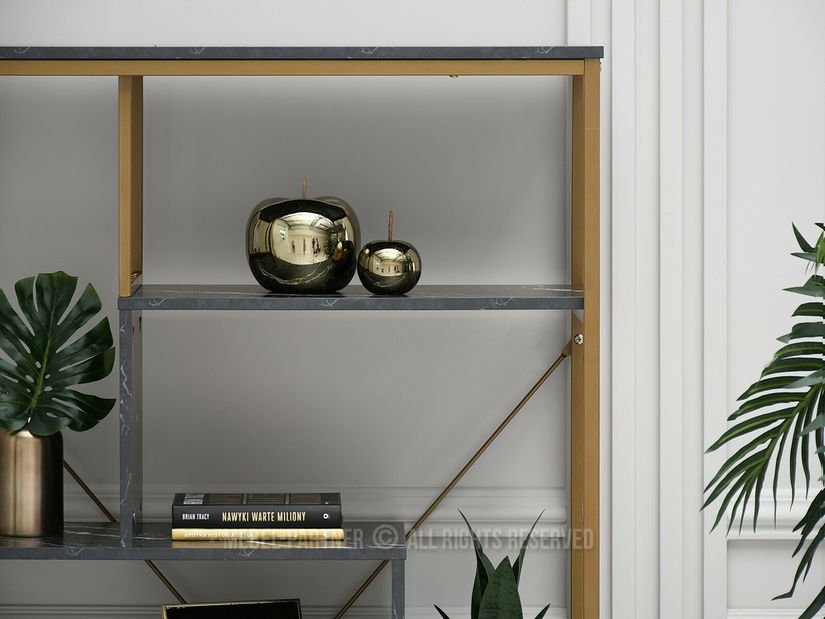 Raft Harp B (marmură neagră + auriu)