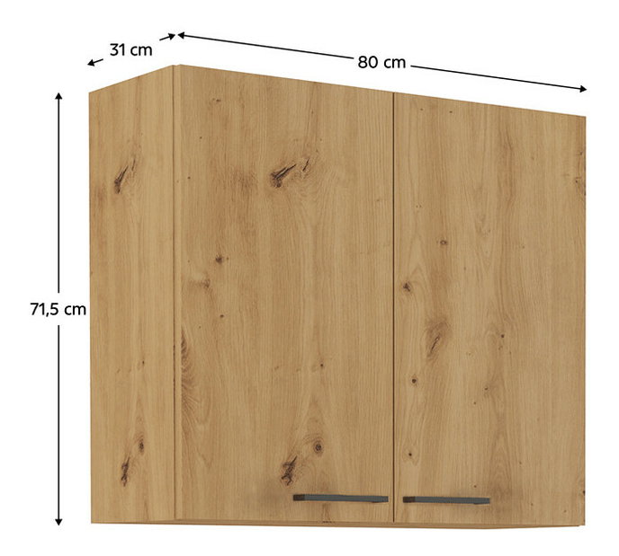 Felső konyhaszekrény Meriel 80 G-72 2F (artisan tölgy)