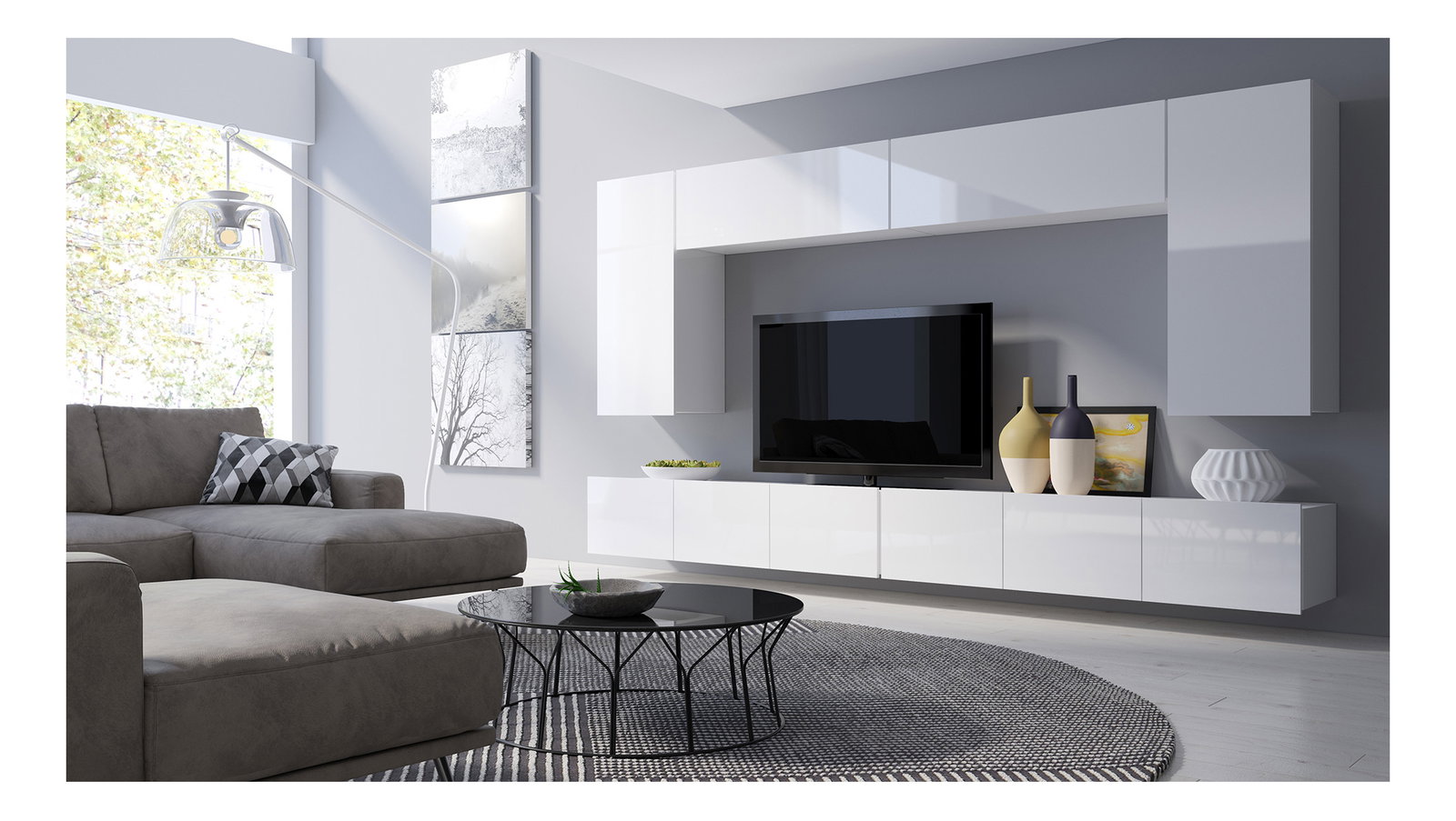 Nappali fal Calabria C13 (fehér) (világítás nélkül)