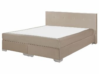 Manželská posteľ Boxspring 160 cm CONSOLE (s roštom a matracom) (béžová)