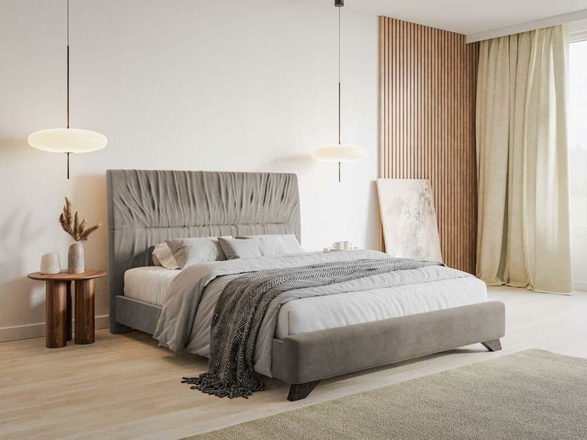 Franciaágy 180 cm Lania 180 (ágyráccsal) (bézs + barna)