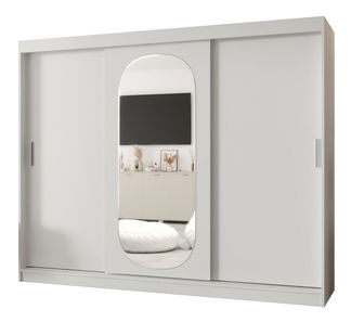 Šatníková skriňa 250 cm Ronny (biela)