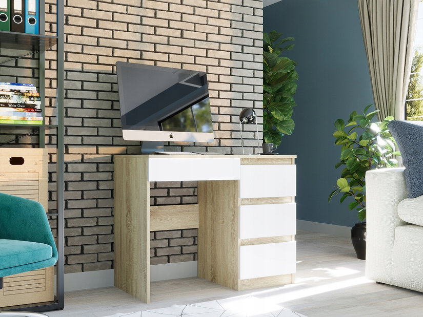 PC stol Noxar (hrast sonoma + bijela) (D)