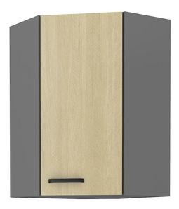 Horná rohová kuchynská skrinka Scarmi 60 60 GN 90 1F 45 (korpus: antracit + front: herringbone scandi)
