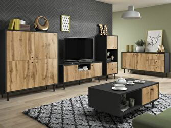 Skrinka Baston (čierna + dub wotan)