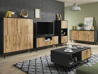 Dulap Baston (Negru + Stejar Wotan)