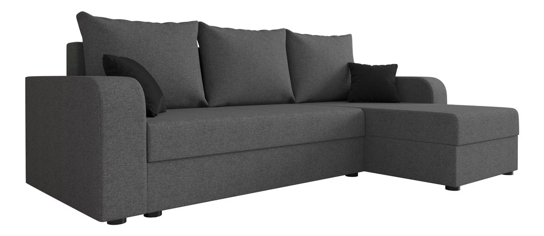 Kutna garnitura Harmony L Bis (tamnosiva + crna) (D)