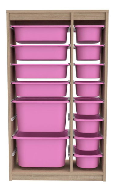 Játékrendszerező Dremonka 6 (szonoma tölgy + rózsaszín)