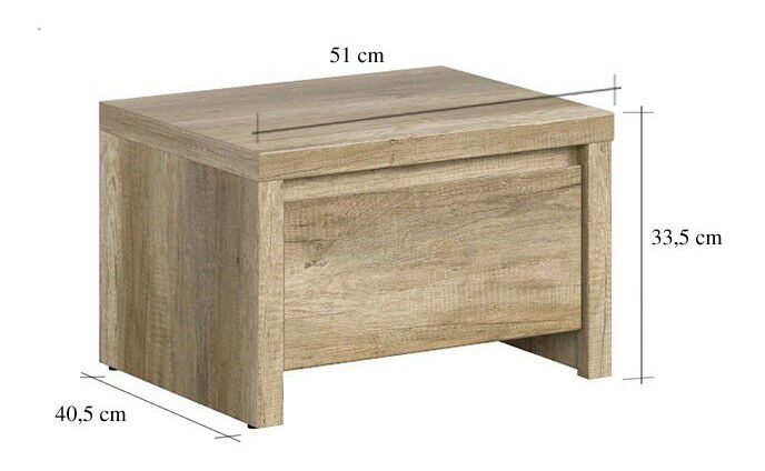 Nočný stolík BRW Kaspian KOM1S (dub monument)