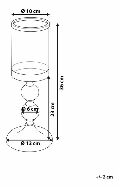 Svietnik CUTUI (37 cm) (strieborná)