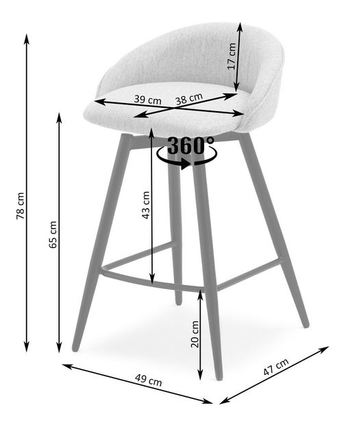 Scaun bar Ignazcamo (bej + negru)