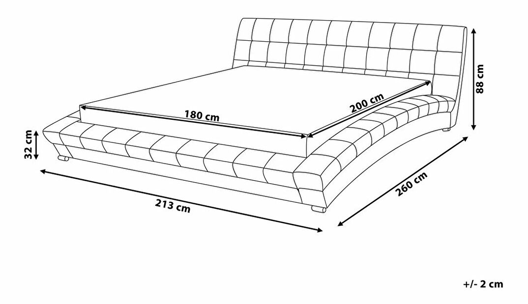 Bračni krevet 180 cm LILLY (s podnicom) (siva)