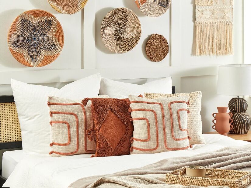 Set ukrasnih jastuka (2 kom.) 45 x 45 cm Pleo (bež + narančasta)