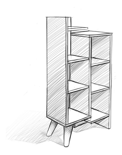 Regál Mavade 1 (antracit + orech) 