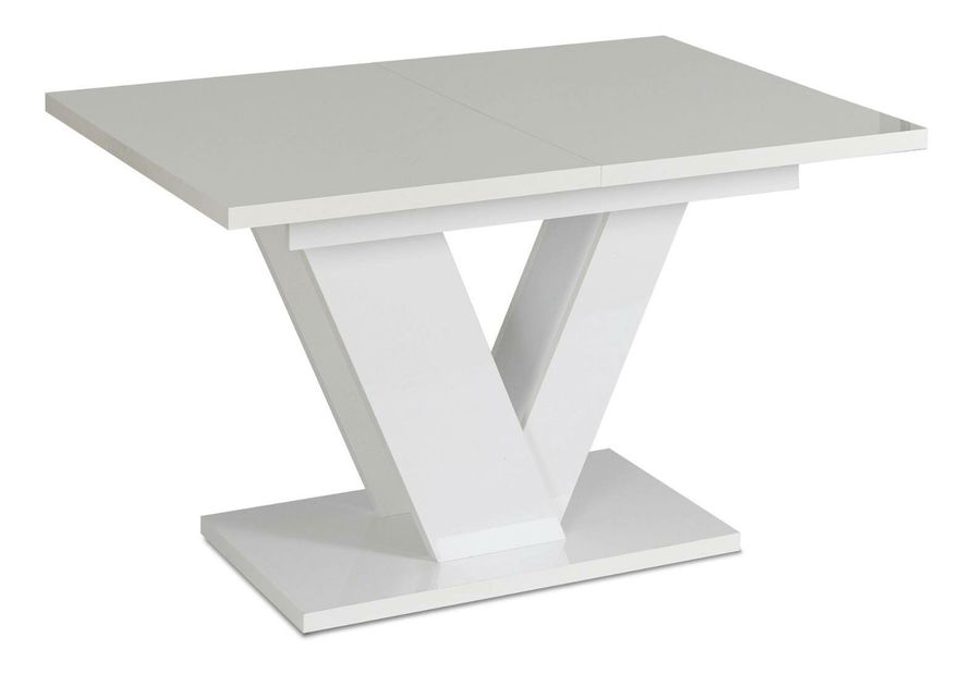 Blagovaonski stol na razvlačenje Comentado (bijeli sjaj) (za 4 do 6 osoba)