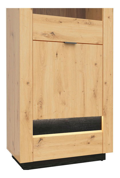 Vitrin Ostia REG1D1W/20/7 ( artisan tölgy + fekete tölgy)