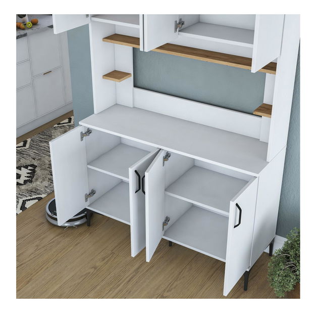 Policová skriňa Jenaretta 176 (biela + orech)