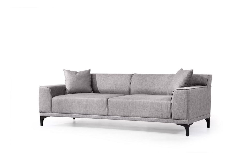 Háromszemélyes kanapé Petrafonzo (világosszürke + fekete)