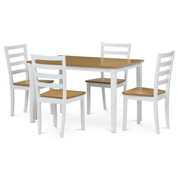 Set mobilier sufragerie cu 4 scaune Vesta (natural)