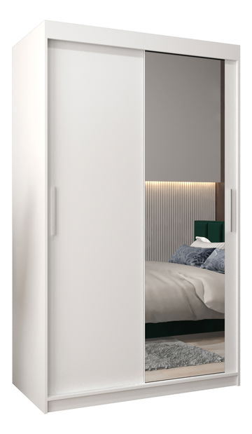 Ormar za garderobu 120 cm Toki 2 (bijela mat + bijela mat)