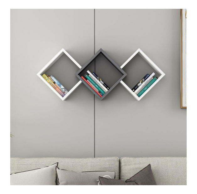 Raft Konala (alb + antracit) 