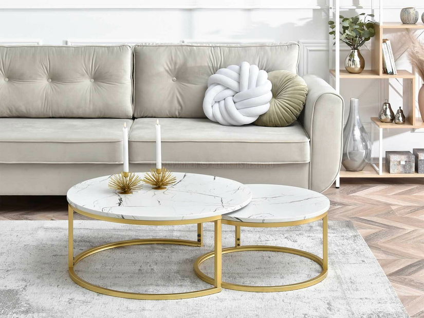 Stolić za kavu Kolja Zest Xl (bijela + zlatna)