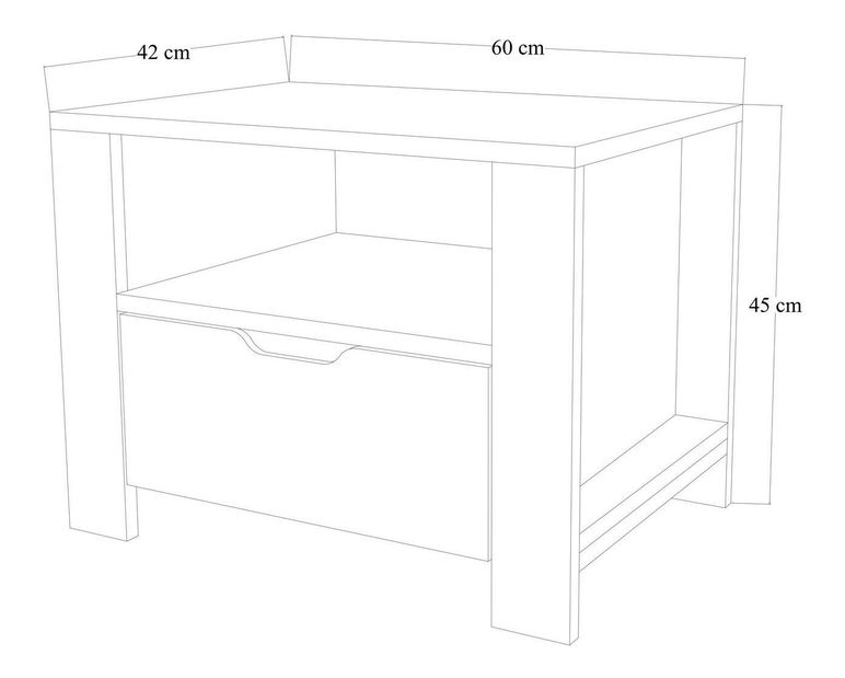 Nočný stolík Nisae 25 (orech svetlý + biela)