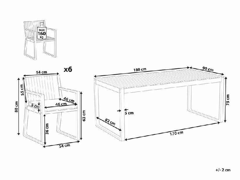 Set mobilier de grădină Saffiya (lemn deschis + albastru) 