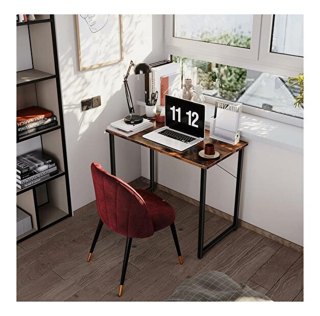 PC asztal Komedu (barna + fekete) 