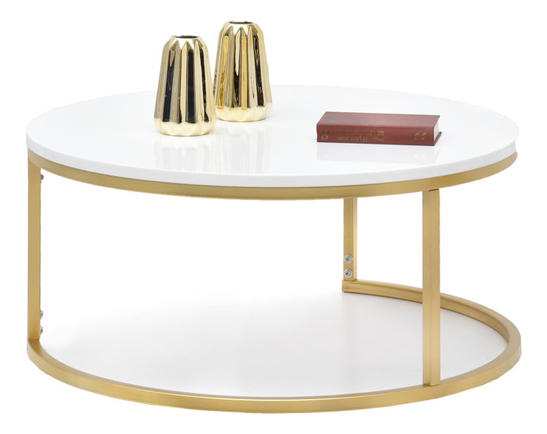Dohányzóasztal Kolja Stolik Xl (fehér + arany)