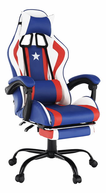 Kancelárske/herné kreslo Casie (modrá + červena)