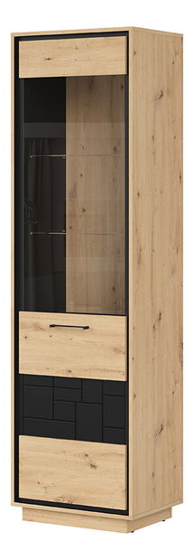 Vitrină Pont REG1W (Stejar artisan + Negru mat)