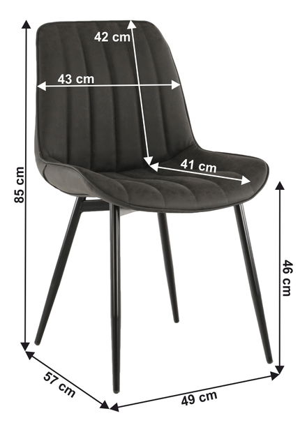 Étkezőszék Halana (sötétszürke)