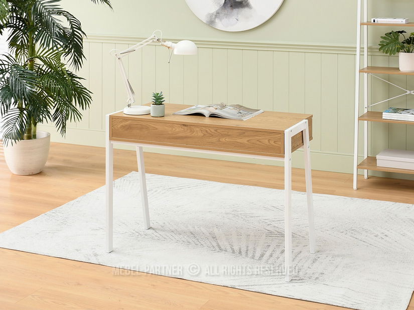 PC asztal Land (tölgy + fehér)