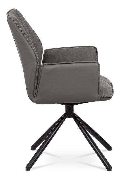 Scaun de sufragerie Hagga-399-LAN2 (Gri închis + Negru)