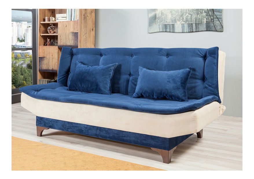 Háromszemélyes kanapé Klaudi (kék + krém)