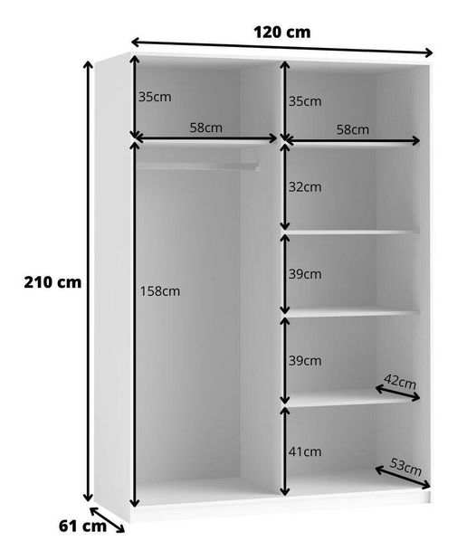 Ormar za garderobu Benson tip 54 (bijela)