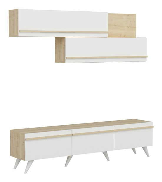 Mobilier living Amstel (Stejar zafir + Alb)