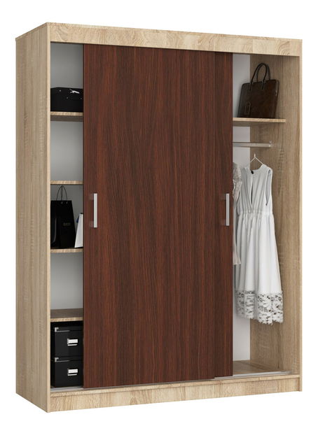 Ormar za garderobu Cosimo (hrast sonoma + wenge)