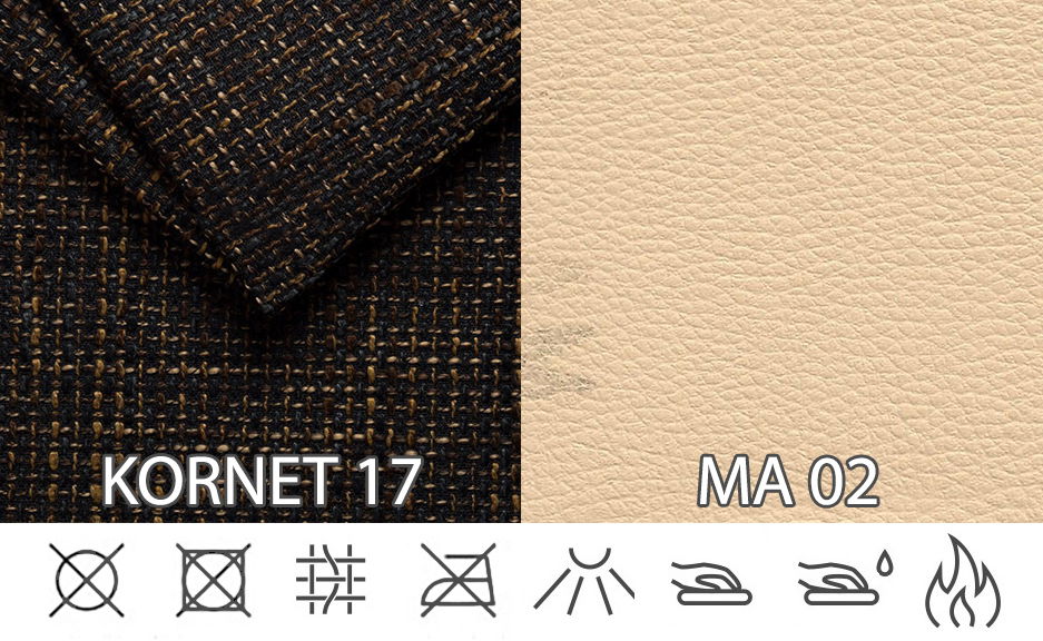 Rohová sedačka Monarda (tmavohnedá + béžová) (s taburetkou) (P) *výpredaj