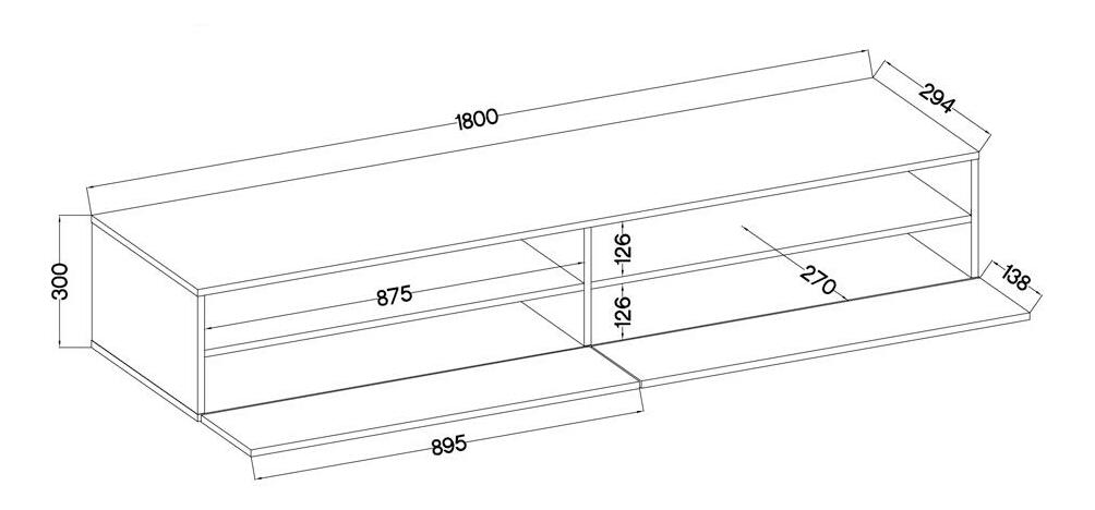 TV ormarić/stolić Redcan 180 (hrast wotan + siva)