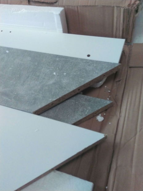 Masă de sufragerie Lumenza (alb + beton) *resigilat