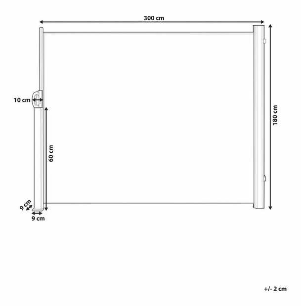 Zasjenjena sklopiva tenda 180x300 cm Dallas (bež)