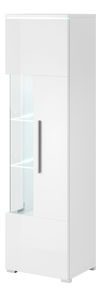 Vitrina Indiko tip 06 (D) (bijela + bijeli sjaj) (s rasvjetom) *Rasprodaja
