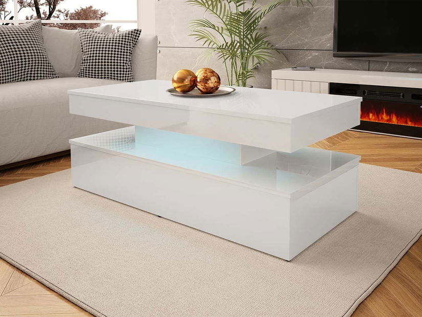 Stolić za kavu Linnea s LED rasvjetom (bijeli sjaj)