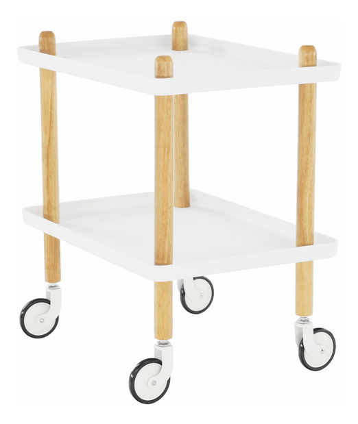 Kolica za posluživanje Ponteo (bijela + prirodna) *rasprodaja