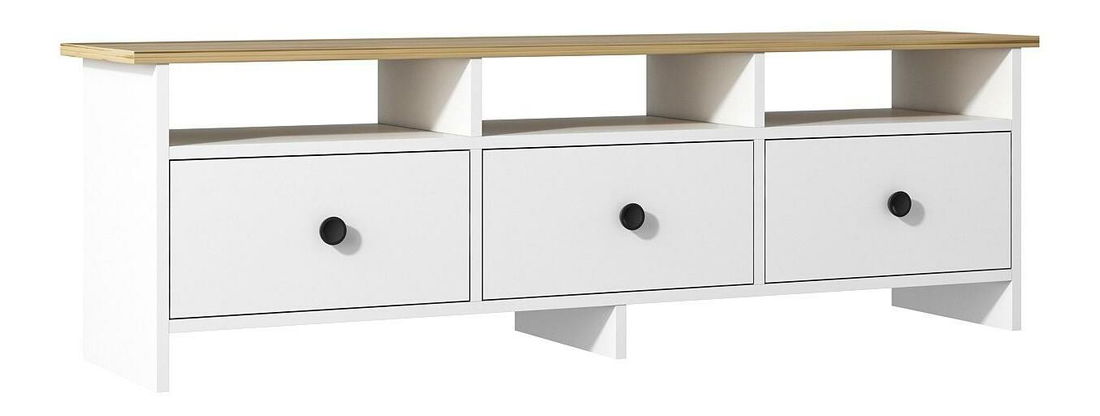 Masă TV/Dulap Ossa (alb + stejar zafir)