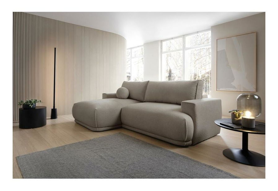 Kutna garnitura Dita mini (L) (sivo-bež + crna)