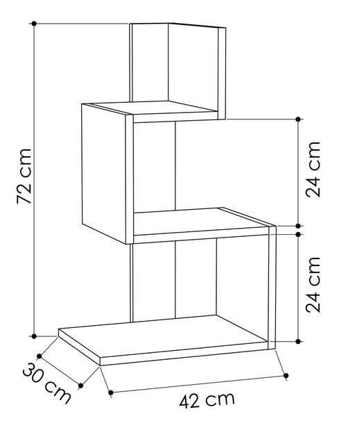 Príručný stolík Rose (Biela + Dub)