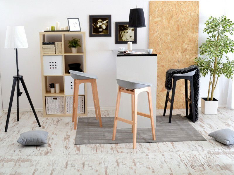 Stolička Rita (sivá + buk)